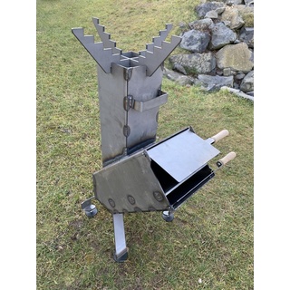 Raketenofen "D'JAVOL" aus 3 mm Stahl für Dutch Oven, Kasan