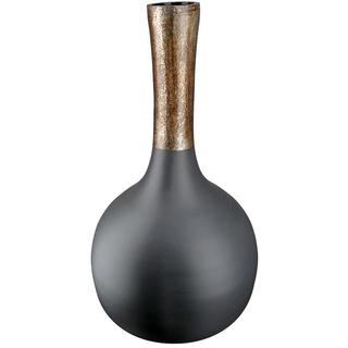GILDE große Deko Vase XL Flaschenvase aus Glas - Blumenvase Moderne Deko Wohnzimmer Tischdeko - Farbe: Schwarz Gold - Höhe 45 cm