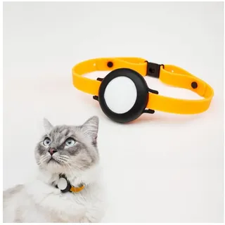 LucyBalu Katzen-Halsband NEMO für den AirTag als Katzentracker, Silikon, Sicherheitsverschluss orange