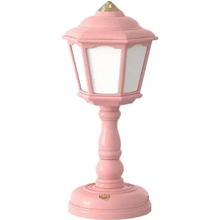 Retro-led-tischlampe, Usb-ladefunktion, Einstellbare Helligkeit, Touch-nachtlicht, Mini-straßenlaterne, Nachttischlampe, Schlafzimmerdekoration (rosa)