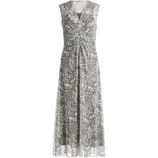 Cartoon Midikleid Druck Weiß/Khaki 42