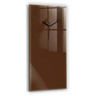 Tulup Wanduhr Glasuhr Rechteckige Wanduhr 30 x 60 cm Uhr aus Gehärtetem Glas braun