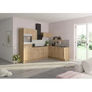 OPTIFIT Winkelküche L-Form 270 cm braun