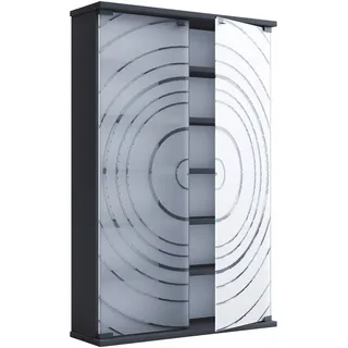 VCM Tilano CD-Regal 60 x 18 x 92 cm Schwarz
