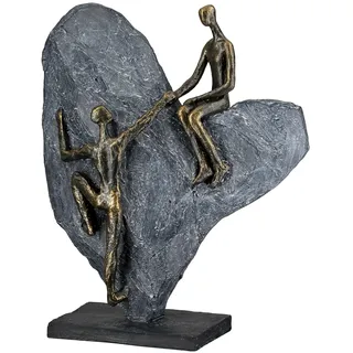 Casablanca modernes Design Skulptur Heart of stone, Grau, Bronze, Kunststoff, 25.8x32x11.7 cm, stehend, Dekoration, Skulpturen - Dekoobjekte, Skulpturen
