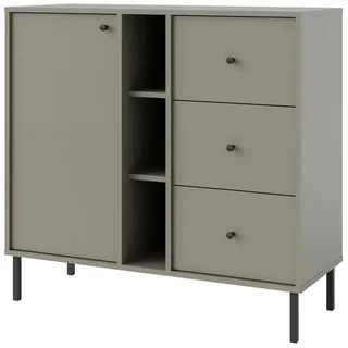 Compleo Kommode 100 cm breit, Sideboard mit 3 Schubladen MALMA, Modern Wohnzimmer grün