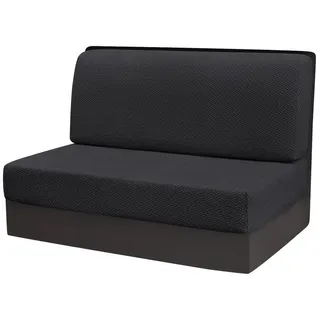 Coonoor Sofaschoner 2 Stück Camper-Kissenbezüge Sitzkissenbezüge Sofa-Sitzkissenbezu, Bequem Elastisch Waschbar Bankbezüge für Wohnmobilbänke schwarz