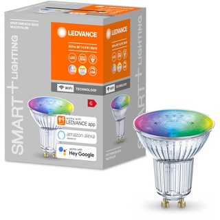 LEDVANCE GU10 LED Lampe, Wifi Reflektorlampe mit 5 W (350Lumen) ersetzt 50 W Spot, RGBW Lichtfarbe (2700-6500K), dimmbar und kompatibel mit Alexa, google oder App, Lampen im 1er-Pack