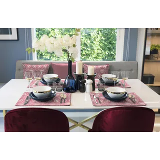 Platzset ADAM "Retro Floret" Gr. 1, pink, B:40cm L:40cm, Obermaterial: 100% Baumwolle, Platzsets, GOTS organic,zertifiziert durch CERES 0242