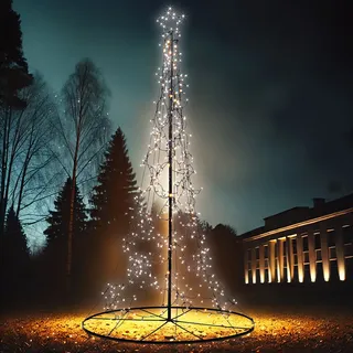 2er-Set LED-Metall-Tannenbaum,XL,Stern,für außen,250 cm,740 LEDs,IP44