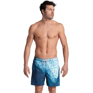 Arena Herren Mens Water Prints Beach Boxer Swim Trunks, White-Water-Monogram, XXL EU