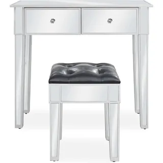 Maison Exclusive - Verspiegelter Schminktisch Mit Hocker Mdf Und
