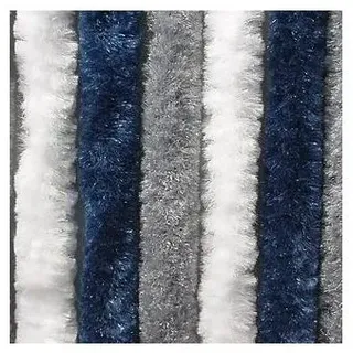 Arisol Chenille Flauschvorhang 56 x 175 cm dunkelblau/weiß/grau