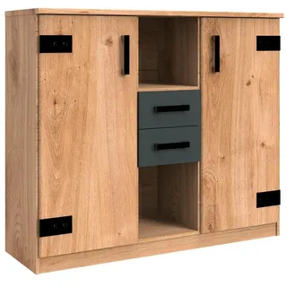 WIMEX Liverpool 124 x 105 x 41 cm Plankeneiche / Graphit