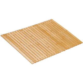 Relaxdays Badvorleger aus Bambus Braun 60 x 40 cm