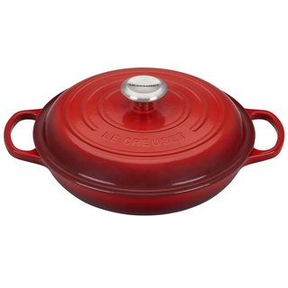 Le Creuset Signature Gusseisen Gourmet-Profitopf, Rund, Ø 26 cm, 2,2 l, Für alle Herdarten inkl. Induktion geeignet, 4,205 kg, Kirschrot, 21180260602430