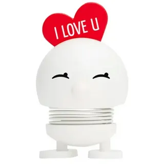 Hoptimist Love Bimble (S), Wackelfigur & Glücksbringer, Skandinavische Deko für Wohnzimmer, Schreibtisch, Schlafzimmer, Büro Gadget, 4,5 x 5,8 x 8,7 cm, Weiß