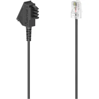 Hama DSL Anschlusskabel [1x TAE F Stecker - Modular-Stecker 8p2c, 10 m, Schwarz