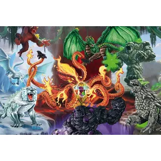 Schmidt Spiele 56566 Eldrador, Fiese Kreaturen, 200 Teile Kinderpuzzle, mit Einer Orginal Schleich Figur