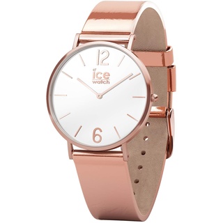 ICE-Watch - CITY sparkling Metal Rose-Gold - Rose-Gold Damenuhr mit Lederarmband - 015091 (Small)