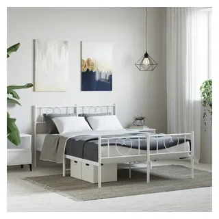 vidaXL Bettgestell 120 x 190 cm Weiß