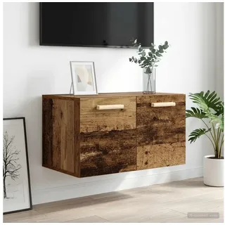 furnicato Wandhängeschrank Wandschrank Massivholz 60 x 36,5 x 35 cm, 1-tlg., Umkehrbare Tür Wandregal mit zwei Fächern für dein Wohnzimmer braun 36.5 cm x 35 cm x 60 cm