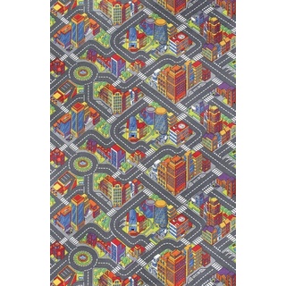 Teppichboden Straßenteppich, misento, Kinderteppich, Spielteppich, Auto, Großstadt 200 cm x 600 cm