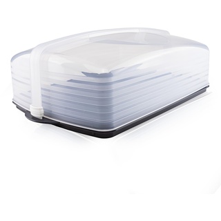 Tupperware XXL Super Bäcker extra breiter Kuchenbehälter Tortenbehälter transparent anthrazit (inkl. Eidgenosse Plus 350 ml)