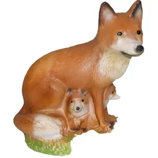 Xlmoebel Tierfigur Dekorative Fuchs Gartenstatue aus hochwertigem Material (Fuchs Material: Kunststoff 40 x 35 cm Höhe), Hergestellt in Europa braun