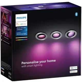Philips Centura 3er Pack rund Aluminium