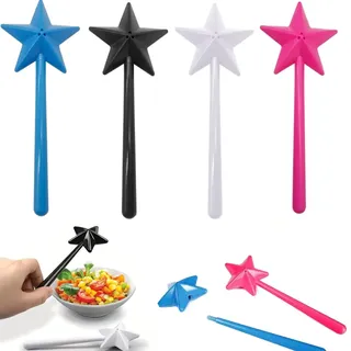 GWEOR 4er Set Zauberstab Salz und Pfefferstreuer - Magische Gewürzstreuer mit 3 Löchern für Küche & Tisch - Lustiges Gewürzspender Set in Rosarot, Blau, Schwarz & Weiß