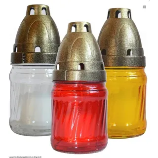 BURI Grabkerze 10x Glas Grablichter Kerzen Leuchte Friedhof Schmuck Laterne (10-tlg)