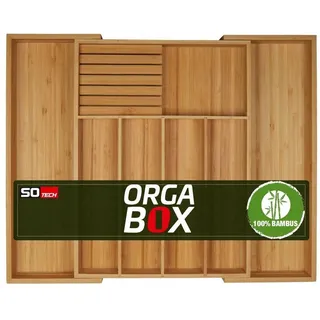 Orga-Box Besteckkasten verstellbar 350-580 x 470 mm Bambus Braun