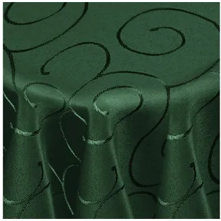 DecoHomeTextil Heimtextilmanufaktur Tischdecke Kringel Circle Tafeldecke Ornamente Damast Tischdecke grün Rund 160 cm