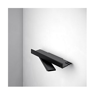 Keuco Reva Duschablage 12859370000 schwarz matt, mit integriertem Glasabzieher