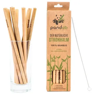 pandoo Mehrweg Trinkhalme aus Bambus Natur Braun