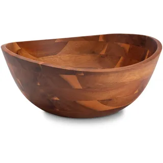 Decorasian Holzschale – edle Akazienholz Schale – Ideal als Salatschüssel aus Holz, Obstschale oder Brotschale – Nachhaltige Holz Schüssel - braun 25.4cm