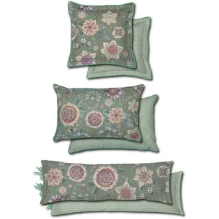 Pip Studio Viva Las Flores Long Zierkissen Farbe Green Größe 30x90 Cushion Wendedesign Blumen