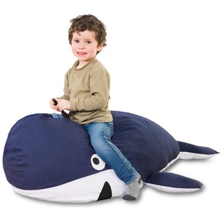 Smoothy Sitzsack »Kindersitzsack Tierform Sitzkissen« (Sitzkissen für Kinder, Kindermöbel), Baumwollbezug Wal blau