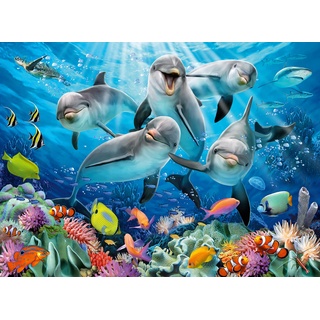 Ravensburger Puzzle 14710 - Delphine im Korallenriff - 500 Teile Puzzle für Erwachsene und Kinder ab 10 Jahren