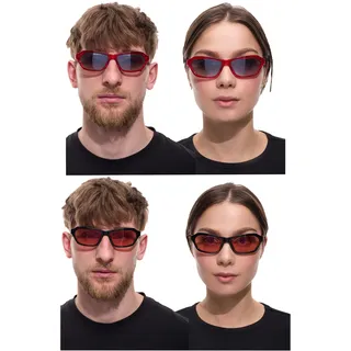 adidas Sonnenbrille für Damen und Herren Rechteckige-Brille Gradient-Brille mit Verspiegelung UVA&UVB Schutz Rot, Schwarz oder Türkis - One-Size