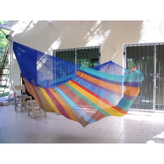 Mexi 5 regenbogen, Original Mexikanische XL Maya-Hängematte Maxi-Größe