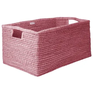 RICE Bastkorb Rechteckig XL, 40 x 60 x 30 cm Pink