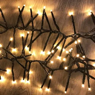 400er Cluster-Lichterkette Weihnachtsbaum-Lichterkette LEDs Innen und Außen warmweiß - dunkelgrün