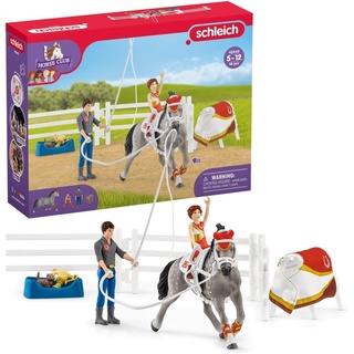 schleich 42443 HORSE CLUB Mias Voltigier-Reitset, 18 Teile Spielset mit schleich Pferde Figur, Mädchen & Reitlehrer Figur, Spielzeug für Kinder ab 5 Jahren