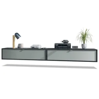 Vladon Lana Lowboard 120 x 29 x 37 cm Schwarz matt/Graphit MDF