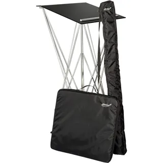 Spider Pult – Stehpult klappbar in schwarz mit Transporttaschen | Acryl Pultplatte 49 x 49 cm | 105 cm Stehhöhe | leichtes, faltbares Rednerpult – Schreibpult aus stabilem Aluminium und Acryl