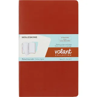 Moleskine Notizbuch Volant A5 liniert Korallrot/Aquamarinblau