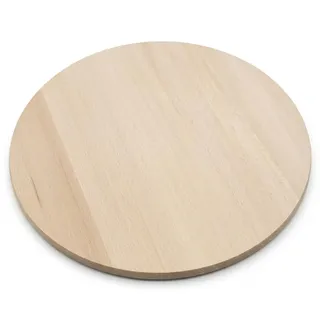 PEEWIT Pizzabrett 40 cm aus Buchenholz – Rundes Servierbrett & Schneidebrett aus massivem Holz – Beidseitig verwendbar – Große Servierfläche für Pizza, Brot, Käse und Snacks