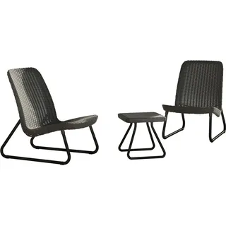 Allibert Rio Patio, Schwarz, Grau, Polypropylen (PP), 38 cm, 38 cm, 36,5 cm, 76 cm - Schwarz/Grau